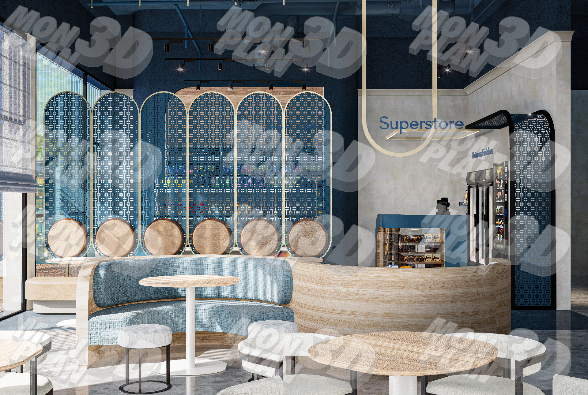 rendu intérieur coffee shop